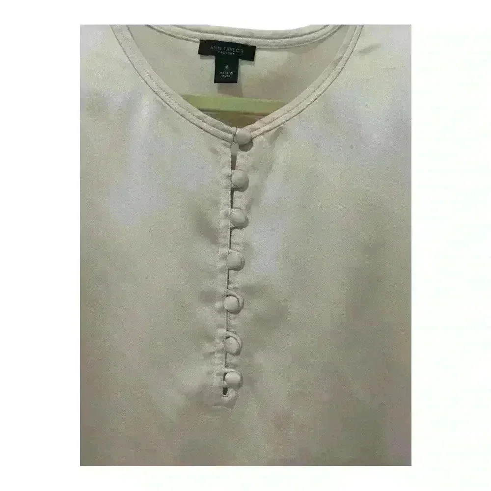 Ann Taylor Factory Women’s Popover Blouse - Picture 2 of 8